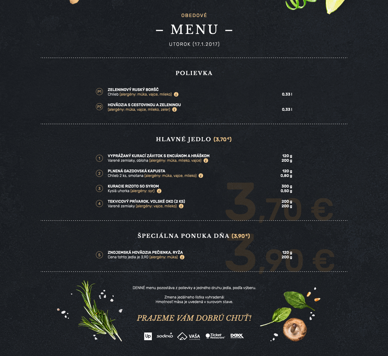 Pepe‘s Sueño de Cuba menu